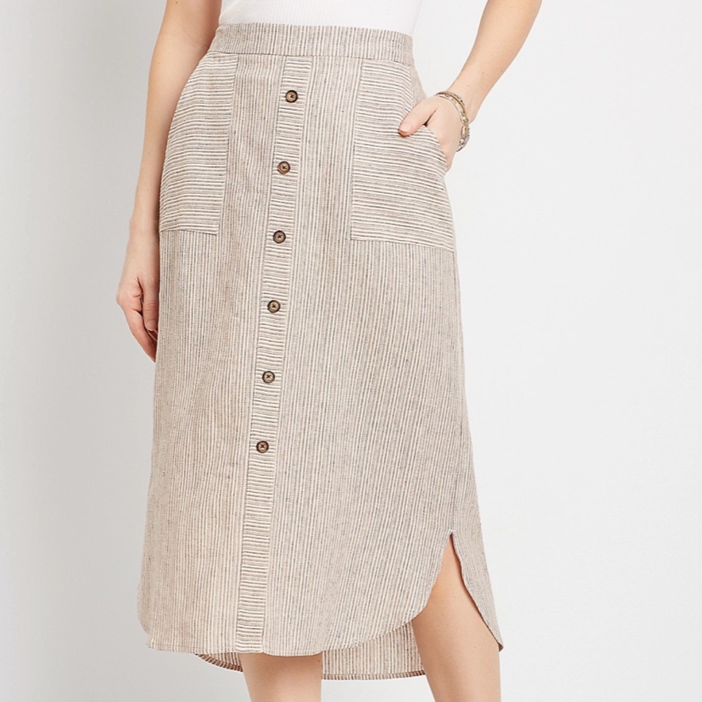 3 FOR $15/ Maurices button down linen skirt